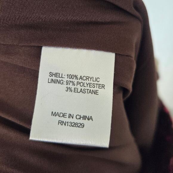 Majorelle Brown Pink Tweed Pants Gold and Pearl Button Xsmall NWT - Picture 9 of 9